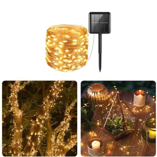 Girlandy Lampki Ogrodowe Solarne LED 100 szt 10m