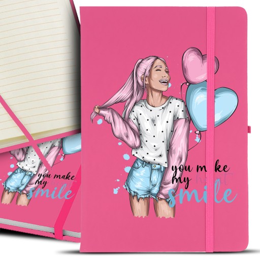 Notes Notatnik Bujo A5 Róż MY HEART SMILE Wzory