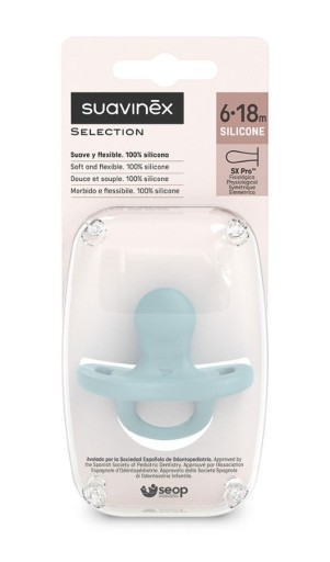 Suavinex SMOCZEK SILIKONOWY 6-18M FIZJOLOGICZNY SX PRO COLOUR ESSENCE Niebi