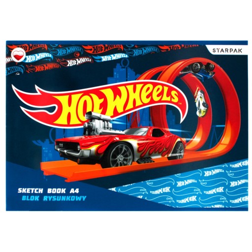 BLOK RYSUNKOWY A4/20K BIAŁY HOT WHEELS STARPAK