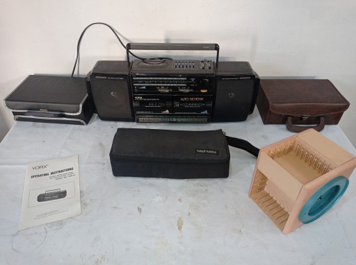 RADIO-MAGNETOFON YORK - BUMBOX + 44 KASETY +...