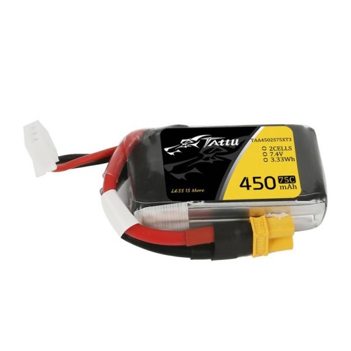 TATTU MOCNY AKUMULATOR LITOWO-POLIMEROWY BATERIA 450MAH 7.4V 75C 2S1P