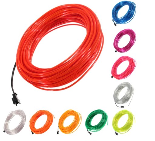 2M ŚWIATŁOWÓD EL WIRE LED TAŚMA PASEK AMBIENT