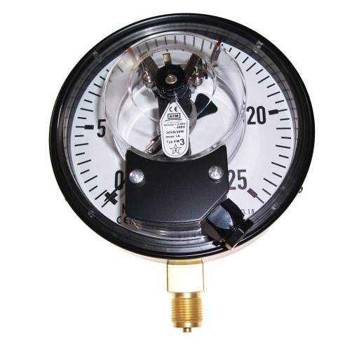 0-25MPa (250BAR) Manometr +styki EM3 160mm M20x1,5