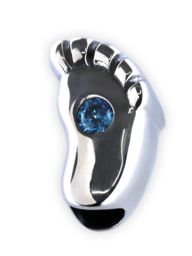 Charms zawieszka Serce stópki Srebro S925