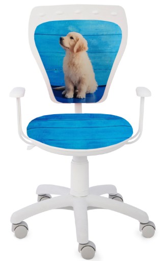 KRZESŁO MINISTYLE WHITE PIESEK LABRADOR NIEBIESKI