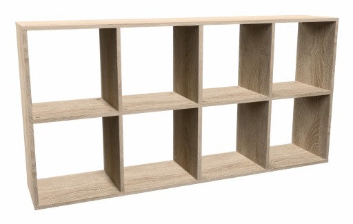 NOWOCZESNY REGAŁ KOMOROWY MALAX 2X4 DĄB SONOMA