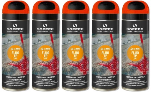 TP FLUO SPRAY FARBA GEODEZYJNA CZERWONA 12SZT