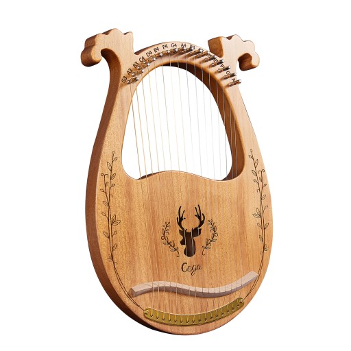 C Key 16-String Wooden Lyre Harp Resonance Box