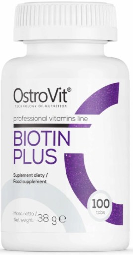 OstroVit BIOTIN PLUS 100 tabs BIOTYNA CYNK WŁOSY