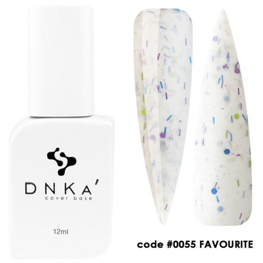 DNKa Cover Base 12 ml, 0055 KOLOROWE DROBINKI