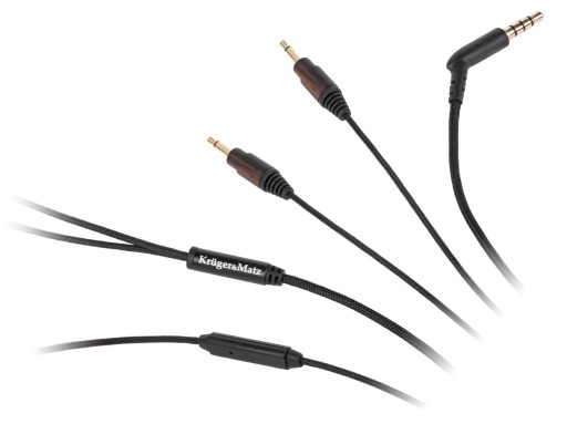 Krüger&Matz KM 0340 kabel audio 1 m 2 x 2.5mm 3.5mm Czarny, Palisander