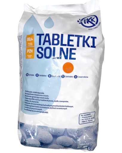 IKK SÓL W TABLETKACH DO ZMIĘKCZACZA UZDATNIACZ WODY TABLETKI SOLNE 25KG