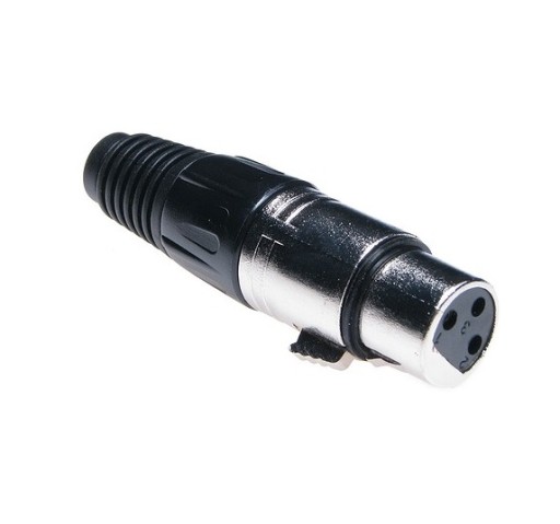 Gniazdo XLR 3pin żeńskie proste na przewód