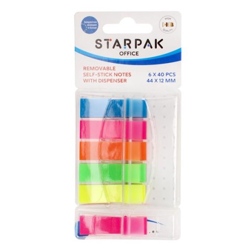 ZAKŁADKI INDEKSUJĄCE Z DYSPENSEREM 44x12MM NEONOWE