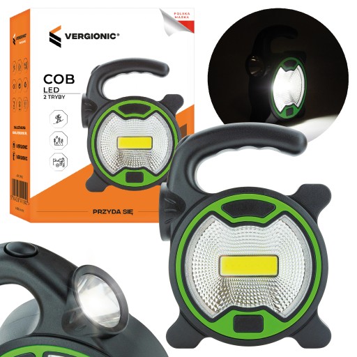 LAMPA WARSZTATOWA UCHWYT LED COB 3W+1W 3xAA GARAŻ