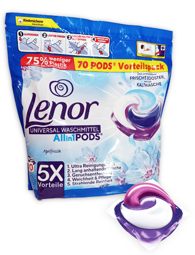 LENOR Kapsułki do prania All in 1 Pods APRILFRISCH uniwersalne -70 sztuk DE