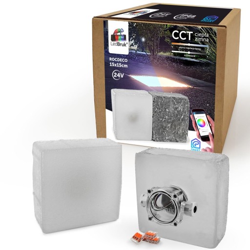 Świecąca Kostka Brukowa LED Oświetlenie Polbruk Toledo 15x15 24V CCT