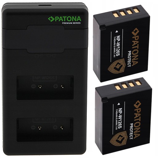 2x Akumulator Patona Fuji NP-W126 PROTECT + ładowa