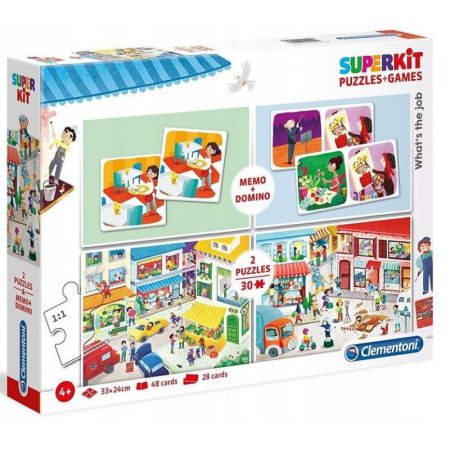Puzzle CLEMENTONI Superkit 2x30 +memo +domino What's my job?