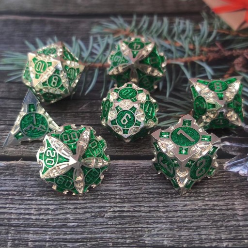 NARADA ELFÓW ZESTAW 7 METALOWYCH KOŚCI KOSTEK RPG