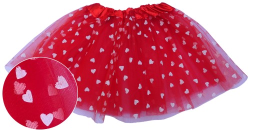 # SPÓDNICZKA TIULOWA SPÓDNICA TUTU 30cm W SERDUSZKA 3-8 lat