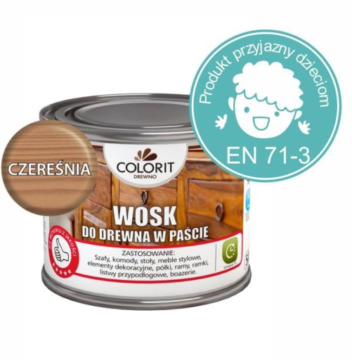 Wosk do drewna w paście Colorit 500ml Czereśnia!