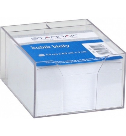 POJEMNIK + KARTECZKI białe 85x85mm KUBIK - STARPAK