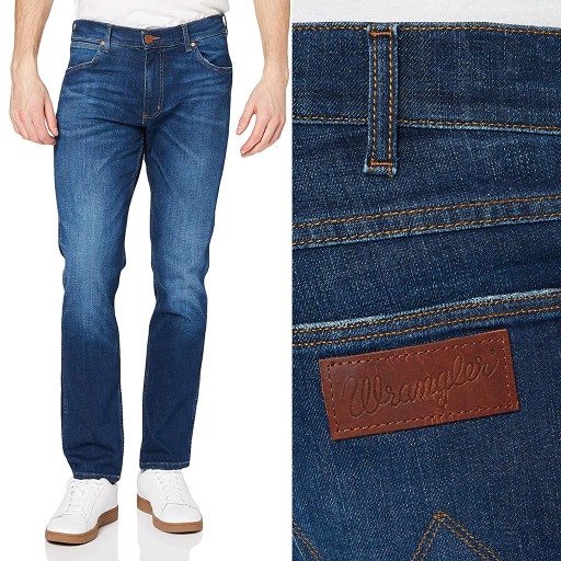 Wrangler GREENSBORO For Real CIEMNE DŻINSY W38 L34