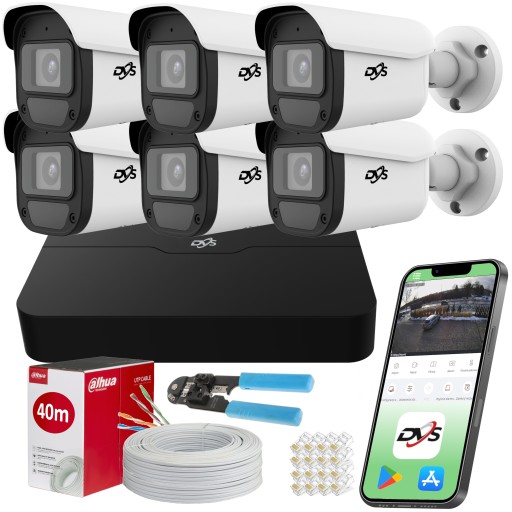 ZESTAW IP DO MONITORINGU FIRMY 6 KAMER IP ZEWNĘTRZNE 5Mpx SMART DVS P2P