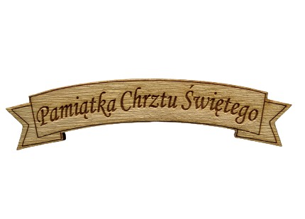 Baner tabliczka z napisem tekstem Pamiątka Chrztu Świętego scrapki 10 cm