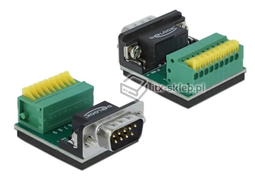 Adapter terminal RS-232 męski Sub-D 9pin z listwą