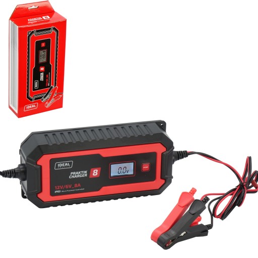 Prostownik IDEAL PRAKTIK CHARGER 8 LCD 6/12V Automatyczny PB GEL WET MF AG