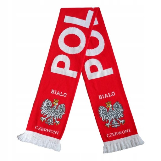 POLSKA SZALIK DZIANY DWUSTRONNY DLA KIBICA