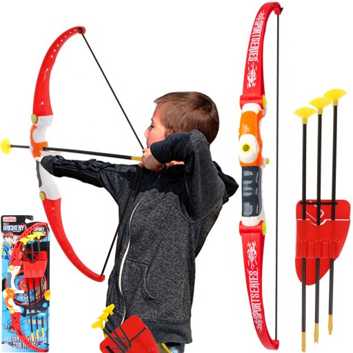 ŁUK DUŻY 3 STRZAŁY + CELOWNIK ZESTAW ŁUCZNIKA DLA DZIECI 57CM