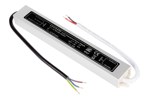 ZASILACZ DO TAŚM LED SYSTEMÓW OŚWIETLENIA LED 12V 2A 24W WODOSZCZELNY IP67