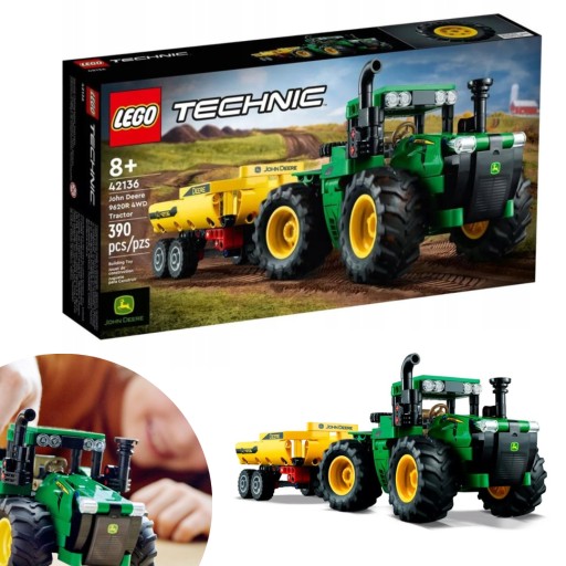 LEGO TECHNIC TRAKTOR JOHN DEERE KLOCKI 4WD 9620R
