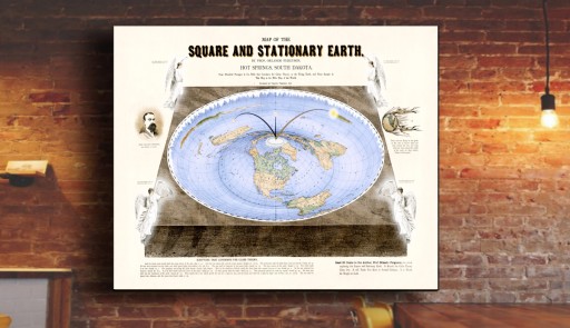 Płaska Ziemia Planisphere 1715r. - Louis Renard 120x90cm