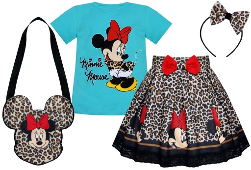 WYGODNY ZESTAW Dziewczęcy 4 części Z Opaską i Torebką LATO MINNIE r 92 3927