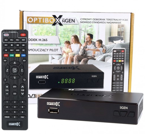 Dekoder Tuner H.265 DVB-T2/HEVC OPTICUM z pilotem