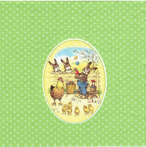 Serwetka decoupage 133C Wielkanoc zające 1szt