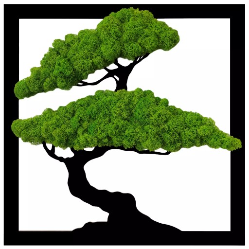 Obraz z mchu drzewo bonsai drzewko na prezent naturalny mech chrobotek 30cm