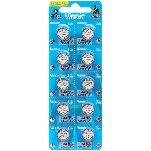 BATERIA GUZIKOWA PASTYLKOWA VINNIC AG13 / LR44 / A76 1,5V 10SZT (BLISTER)