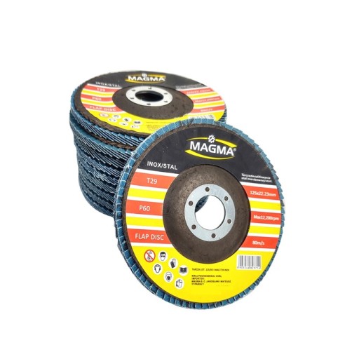 Tarcza tarcze lamelka listkowa 125mm gr 60 10 sztuk do metalu inox