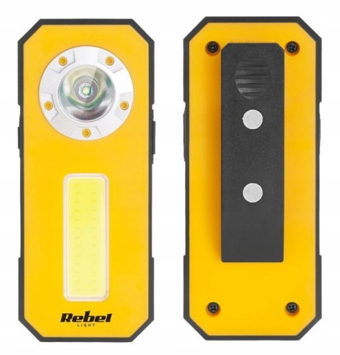 Lampa warsztatowa LED COB 300lm wbudowany AKUMULATOR MAGNESY klips do paska