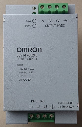Zasilacz Omron S8VT-F48024E 3PH 24V 20A 480W