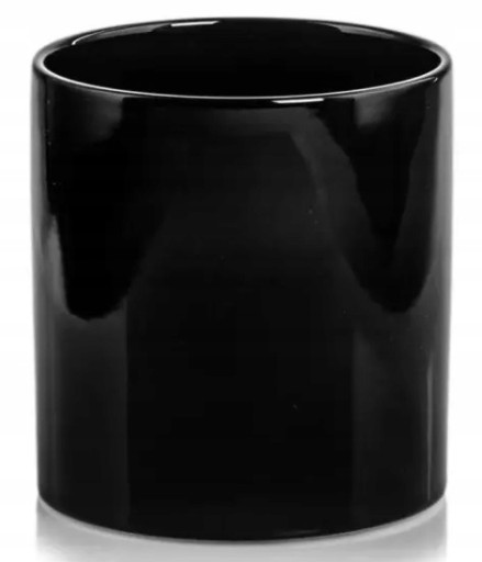 DONICZKA OSŁONKA CERAMICZNA WALEC CZARNA 20 CM