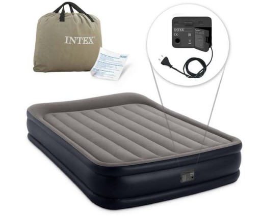 Materac dwuosobowy dmuchany 203cm z pompką elektryczną Intex 64136