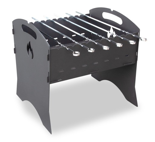Grill węglowy 40 x 35 x 45 cm STALOWY CZARNY POLSKI PRODUCENT