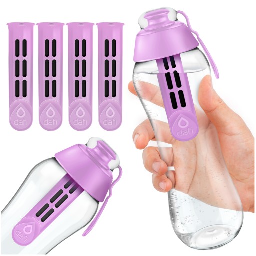 Butelka filtrująca do wody Dafi Soft 0,5l jagodowy + 4x FILTR WKŁAD DAFI